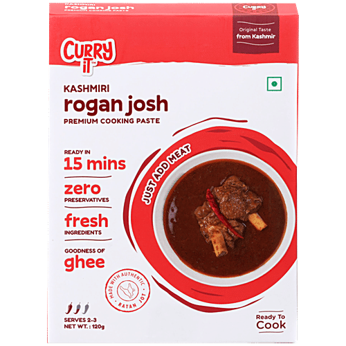 CURRYiT Kashmiri Rogan Josh Cooking Paste, 120 g  Kashmiri Mutton Gravy, Ready in 15 minutes