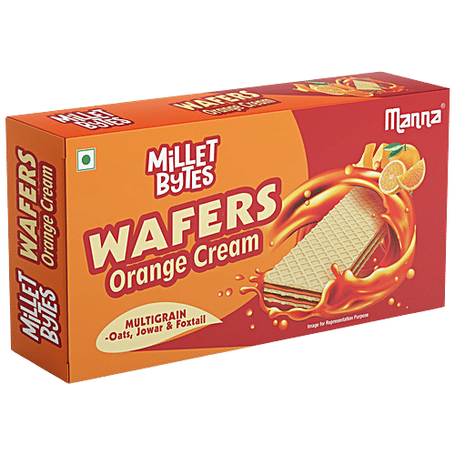 Manna Millet Bytes - Multigrain Wafers, Orange Cream, 75 g  