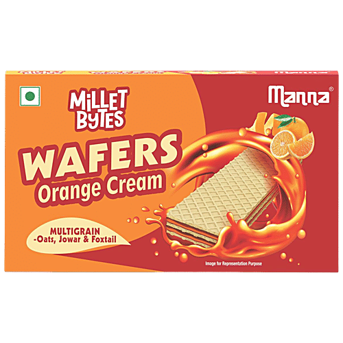 Manna Millet Bytes - Multigrain Wafers, Orange Cream, 75 g  