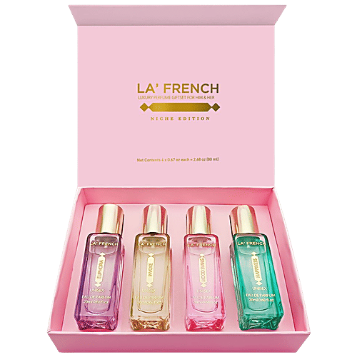 La' French Luxury Perfume Niche Edition Gift Set - Unisex, 20 ml (Pack of 4) 