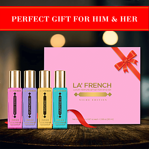 La' French Luxury Perfume Niche Edition Gift Set - Unisex, 20 ml (Pack of 4) 