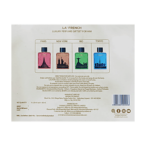 La' French Luxury Perfume Gift Set - For Her, 20 ml (Pack of 4) 