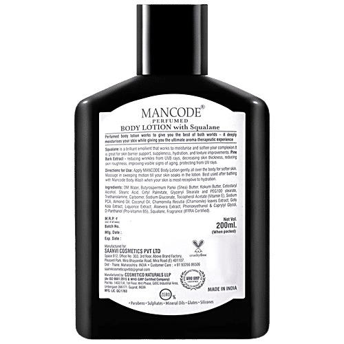 Mancode Intense Perfumed Body Lotion - With Cocoa Butter, 200 ml  For Skin Anti-Aging