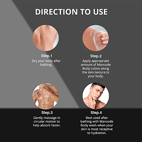 Mancode Intense Perfumed Body Lotion - With Cocoa Butter, 200 ml  For Skin Anti-Aging