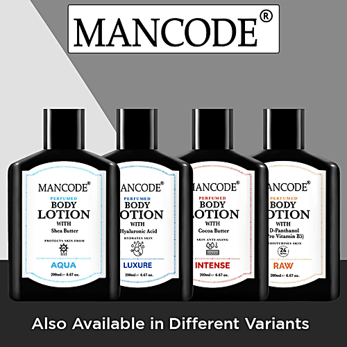 Mancode Intense Perfumed Body Lotion - With Cocoa Butter, 200 ml  For Skin Anti-Aging