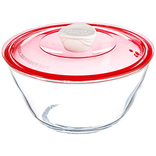 Buy Sanjeev Kapoor Mixing/Serving Bowl Borosilicate Glass, With Red