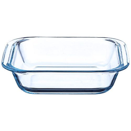 Sanjeev Kapoor Bake Dish - Square, Borosilicate Glass, Titan, Transparent, 1 L