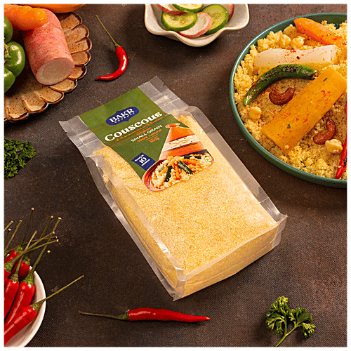 Bakr Gourmet Couscous Moroccan Pasta - Original Small Grain,Natural, 500 g  Ready In 10 Minutes
