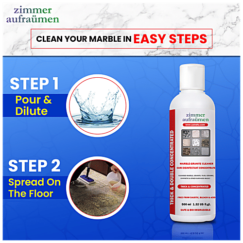 Zimmer Aufraumen Marble Granite Floor Cleaner - Disinfectant Concentrate, 500 ml Cleanses & Sanitize