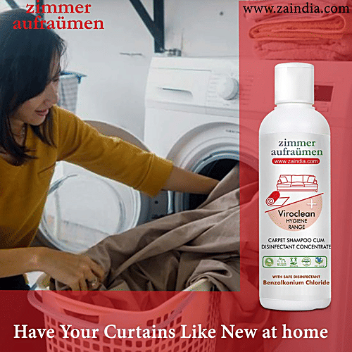 Zimmer Aufraumen Carpet, Sofa Shampoo Cleaner - Disinfectant Concentrate, 500 ml  Bio Degradable, Hassle Free