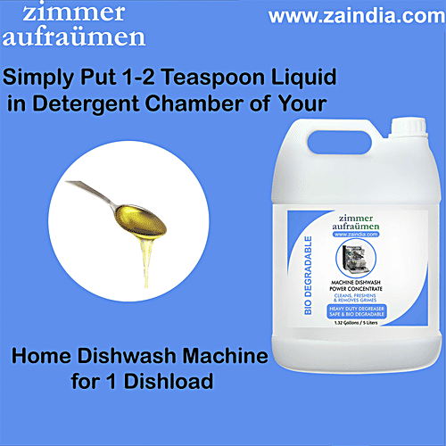 Zimmer Aufraumen Dishwash Liquid - For Dishwasher Machine, 5 L Cleanses & Freshens