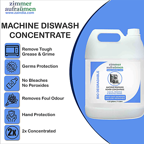 Zimmer Aufraumen Dishwash Liquid - For Dishwasher Machine, 5 L Cleanses & Freshens