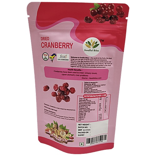 Soulful Bites Dried Cranberries - Primo, 100 g  