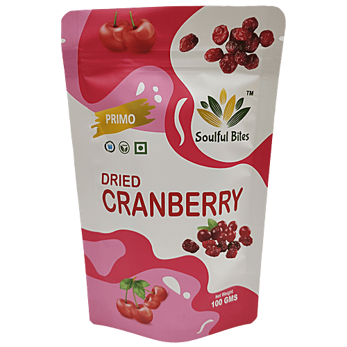 Soulful Bites Dried Cranberries - Primo, 100 g  