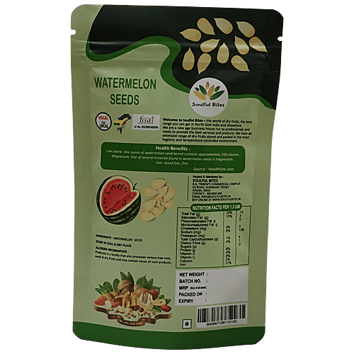 Soulful Bites Watermelon Seeds - Plain, Primo, 100 g  
