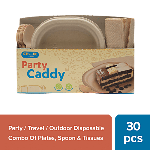 Buy Chuk Party/Travel Disposable Combo Plates, Spoons, Tissues Online
