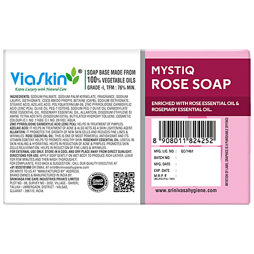 VIASKIN Mystiq Rose Soap - Talc Free, 75 g  