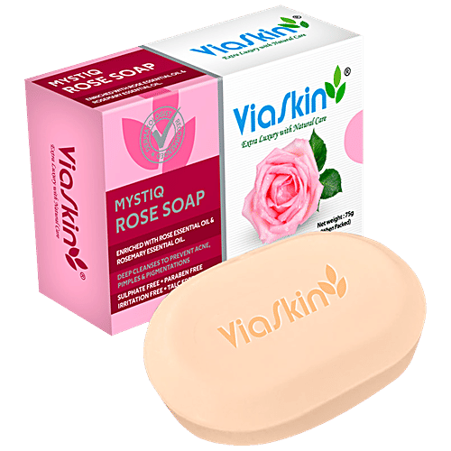 VIASKIN Mystiq Rose Soap - Talc Free, 75 g  