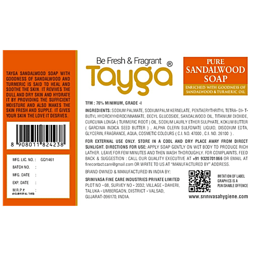 Tayga Pure Sandalwood Soap, 75 g  