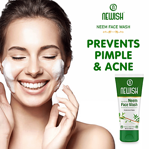 Newish Clarifying Neem Face Wash - With Tea Tree & Turmeric, 100 ml Prevents Acne & Pimples