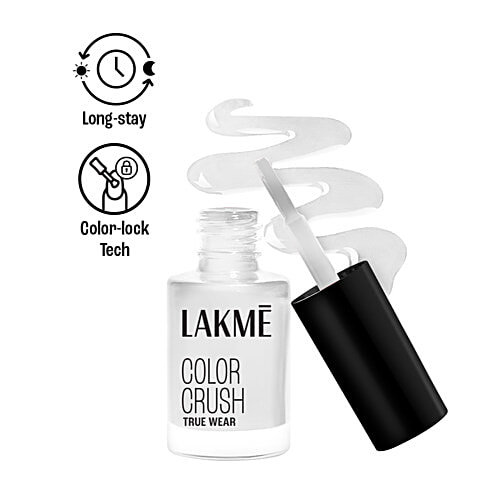 Lakme True Wear Color Crush Nail Paint - Long Lasting & Vibrant, 6 ml Shade 10 