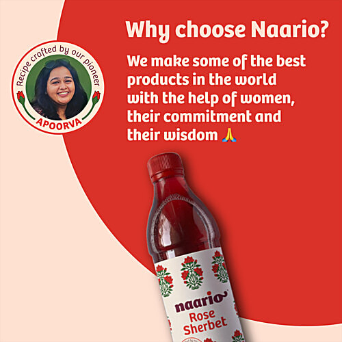 NAARIO Rose Sherbet- Real Roses | All Natural | Calms mind, 400 ml Bottle 