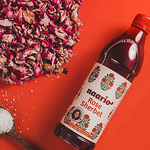 NAARIO Rose Sherbet- Real Roses | All Natural | Calms mind, 400 ml Bottle 