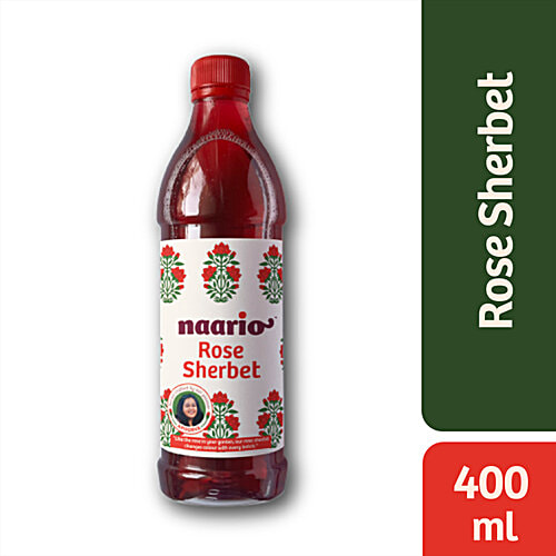 NAARIO Rose Sherbet- Real Roses | All Natural | Calms mind, 400 ml Bottle 