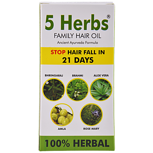 5 Herbs Family Hair Oil - 100% Herbal, For Hairfall, 120 ml  