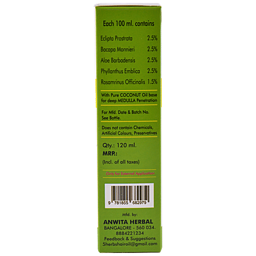 5 Herbs Family Hair Oil - 100% Herbal, For Hairfall, 120 ml  