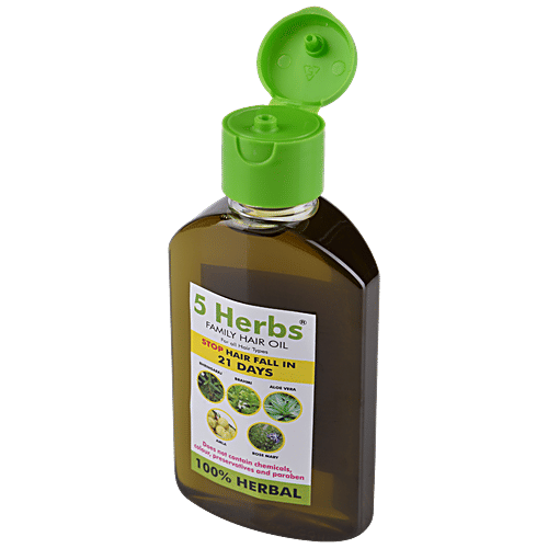5 Herbs Family Hair Oil - 100% Herbal, For Hairfall, 120 ml  