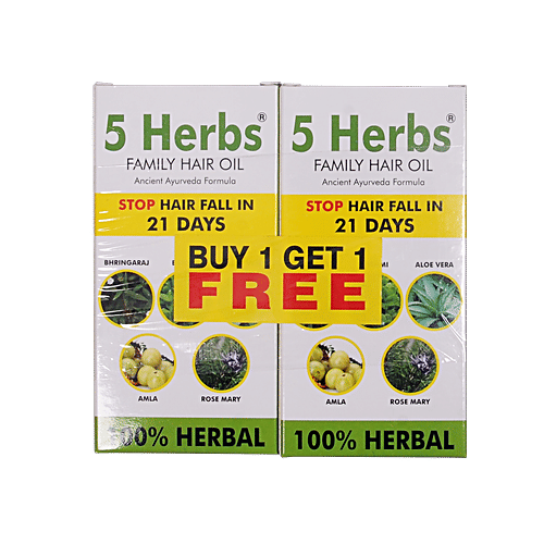 5 Herbs Family Hair Oil - 100% Herbal, For Hairfall, 120 ml  