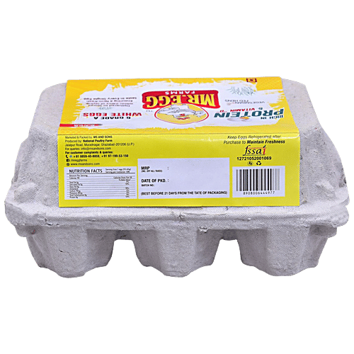 Mr.EGG White Eggs, 6 pcs Box Protein Rich