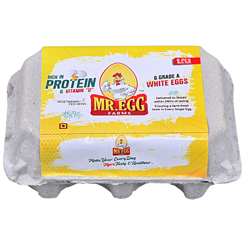 Mr.EGG White Eggs, 6 pcs Box Protein Rich