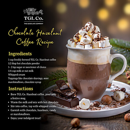 TGL Co. Hazelnut Instant Coffee, 100 g No Added Flavours & Preservatives, Hand Blended