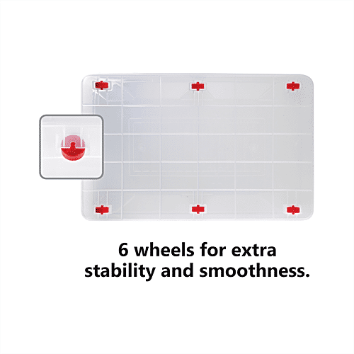 Joyo MooverBox Movers Container 30 - Transparent, With 6 Wheels, Secure Grip, Store, Organise, Move, Stack, 30 L