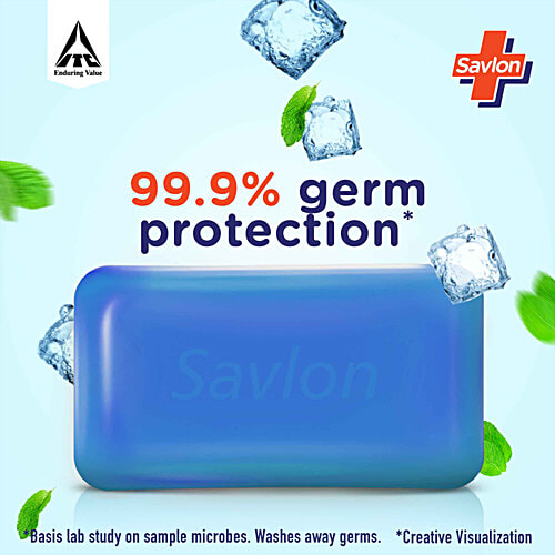 Savlon Cool Menthol & Glycerin Bathing Bar, 120 g (5 pcs) 99.9% Germ Protection