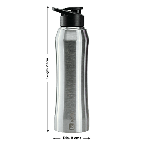 bb home Vapor Stainless Steel Water Bottle With Sipper Cap - Steel Matt, 1 L  Single-Walled, Leakproof, Dishwasher Safe