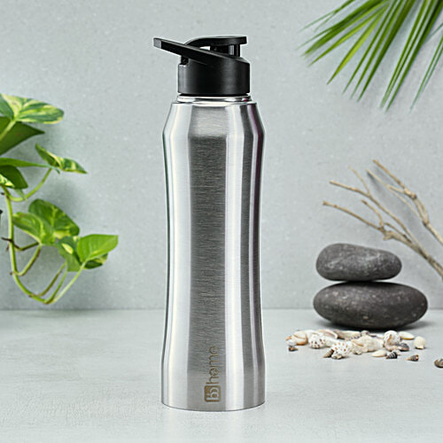 bb home Vapor Stainless Steel Water Bottle With Sipper Cap - Steel Matt, 1 L  Single-Walled, Leakproof, Dishwasher Safe