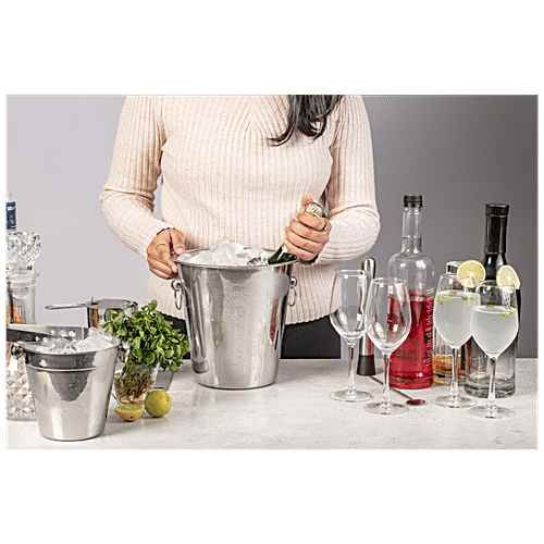 Elephant  Stainless Steel Champagne Bucket With Rings, 4 L  