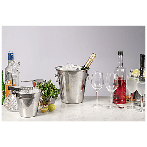 Elephant  Stainless Steel Champagne Bucket With Rings, 4 L  