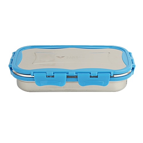 Virtue Signature Stainless Steel Lunch Box Big With Spoon - Blue, 3 pcs (700 ml + 150 ml) 