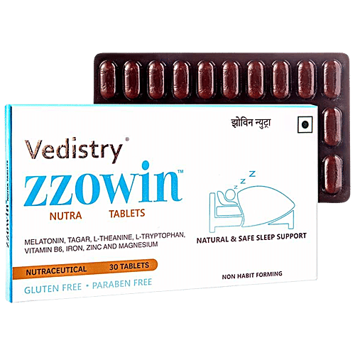 Buy Vedistry Zzowin Nutra Tablets Promotes Better Sleep Online at