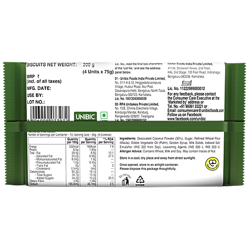 Buy UNIBIC Danish Coconut Cookies Online at Best Price of Rs 85.50