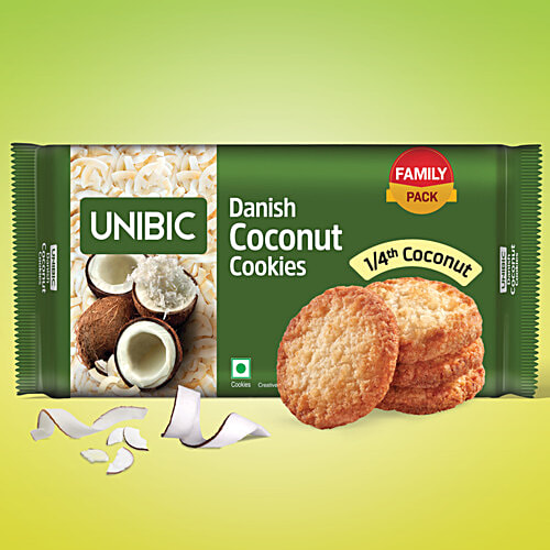 Unibic Danish Coconut Cookies, 270 g  My Favourite Pack, 30% Rich Coconut