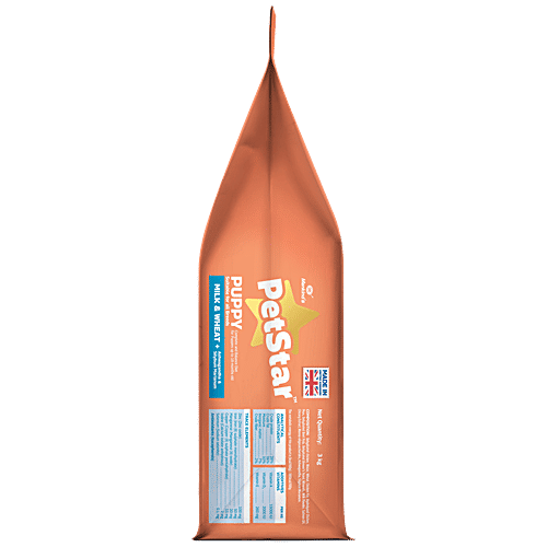 Mankind’s Petstar Dry Dog Food - Milk & Wheat, Puppy, 3 kg  Improves Muscle & Strength, Improves Immunity, Good For Skin & Coat, Protects Liver & Kidney, No Artificial Flavours | Colours | Sugar