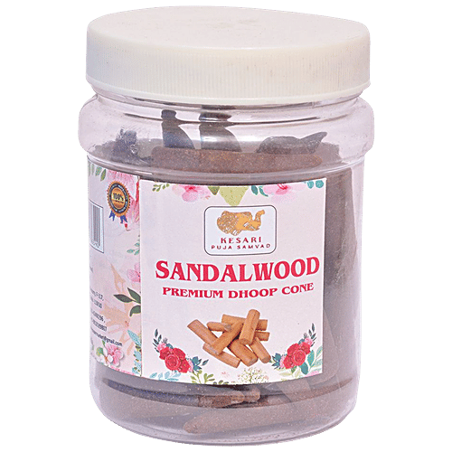 Kesari Puja Samvad Sandalwood Premium Dhoop Cone, 150 g  