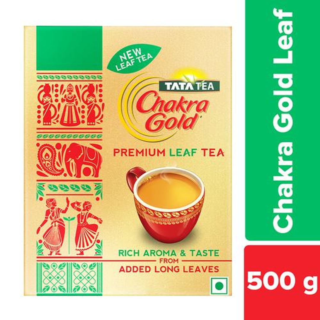 Tata Tea Chakra Gold Premium Leaf Tea, Rich Aroma & Taste, Assam Long Leaf, 500 g 