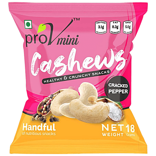ProV Mini Cashews - Cracked Pepper, 18 g  Healthy & Crunchy Snacks