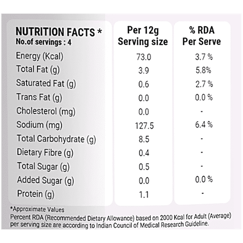 Happilo Premium Cream & Onion Makhana, 55 g Gluten Free, Zero Transfat, Non GMO, Zero Cholestrol